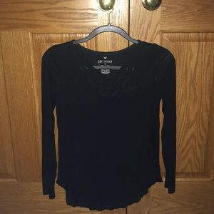 American Eagle Soft & Sexy Black Shirt Size XS